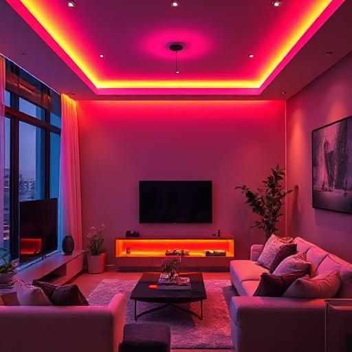 Ambiance lighting in a modern USA room