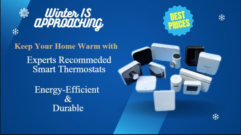 Images displaying smart thermostats