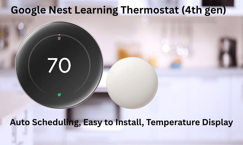 Google nest learning thermostat with a bedroom wall background